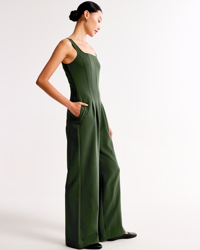 Squareneck Seamed Jumpsuit