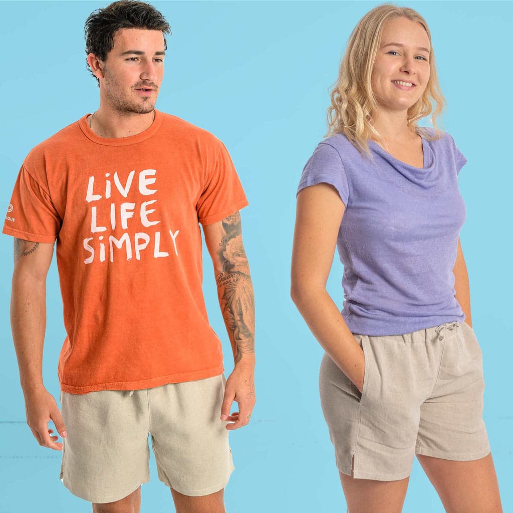 CENTRAL PARK 100% Organic Hemp Running Fitness Beach Shorts (Lined; 2 Side Pockets; 100% Biodegradable Organic Elastic Option)