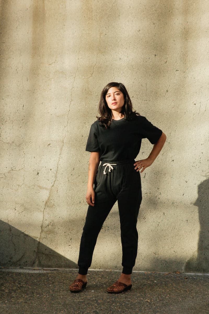 Women's Organic Jogger Pants in Black 1