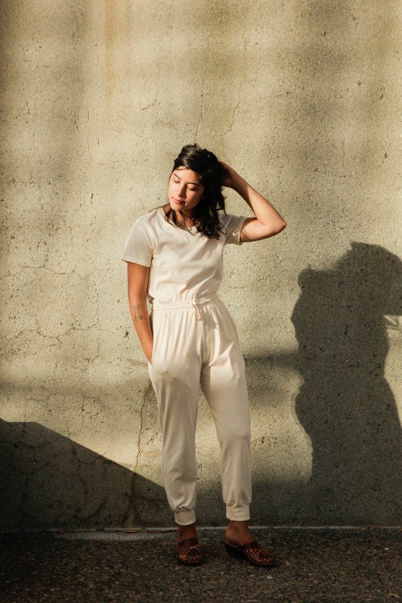 Women's Organic Jogger Pants in Natural