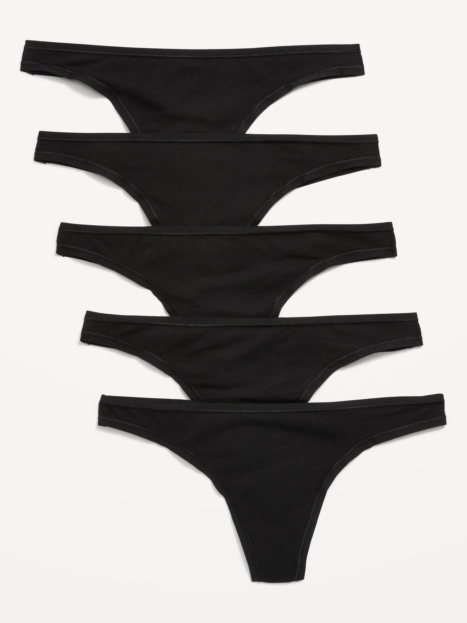 Mid-Rise Everyday Cotton Thong 5-Pack
