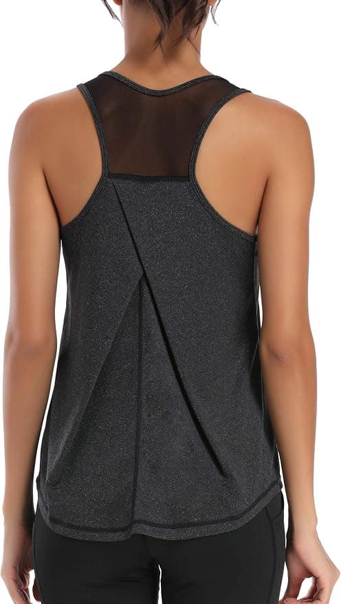 Racerback Tank Tops Mesh Yoga Shirts Athletic Running Tank T