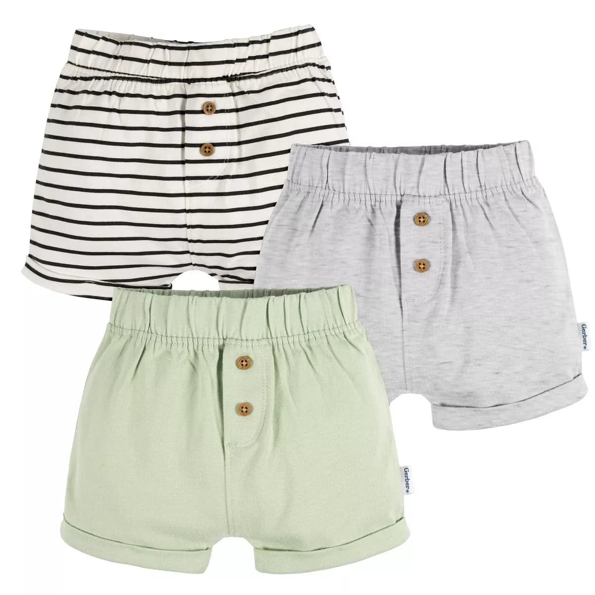 Gerber Neutral Baby Knit Shorts - 3-Pack