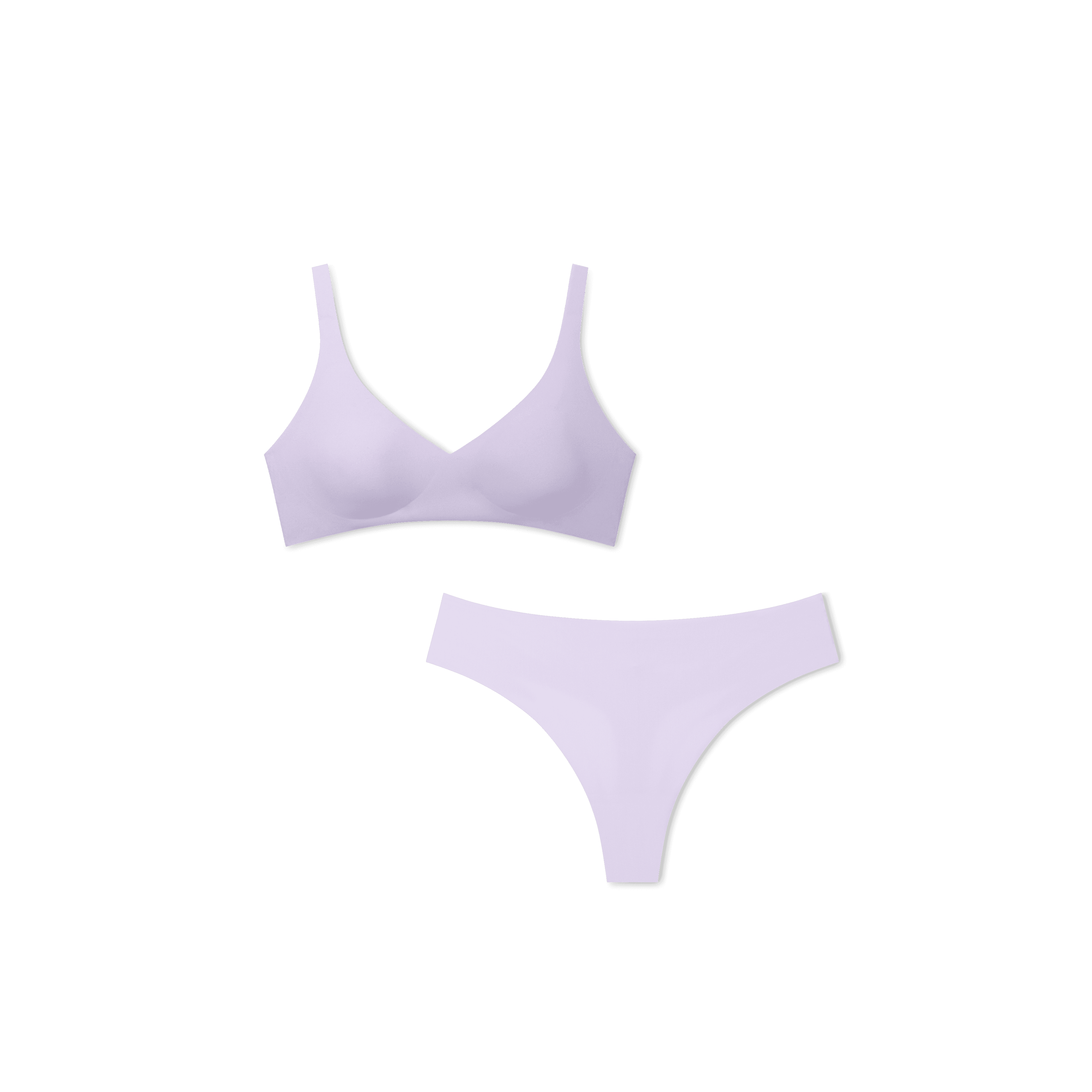 Women’s No Show Plunge Bralette + Thong Pack 1