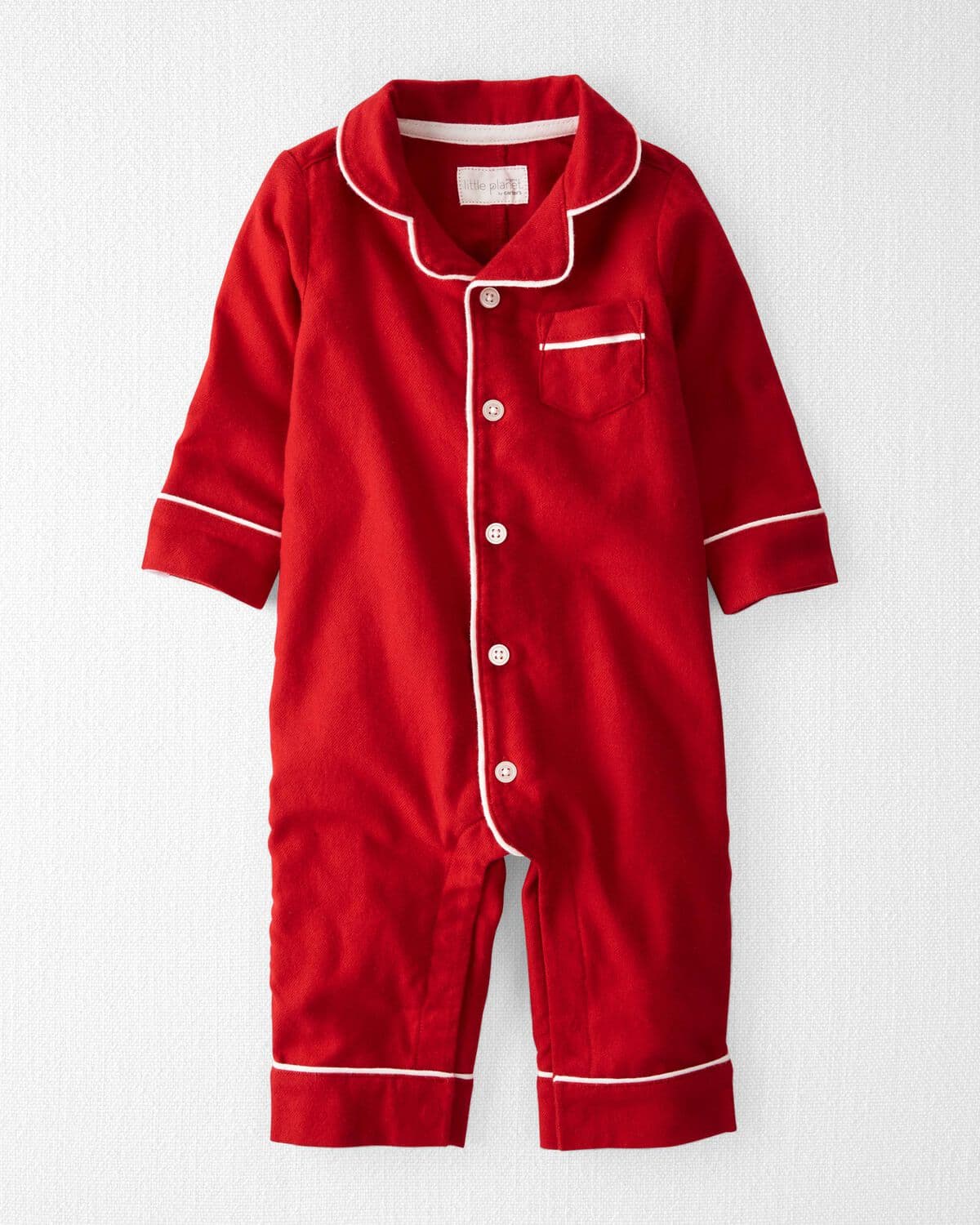 Baby 1-Piece Organic Cotton Coat Style Pajamas
