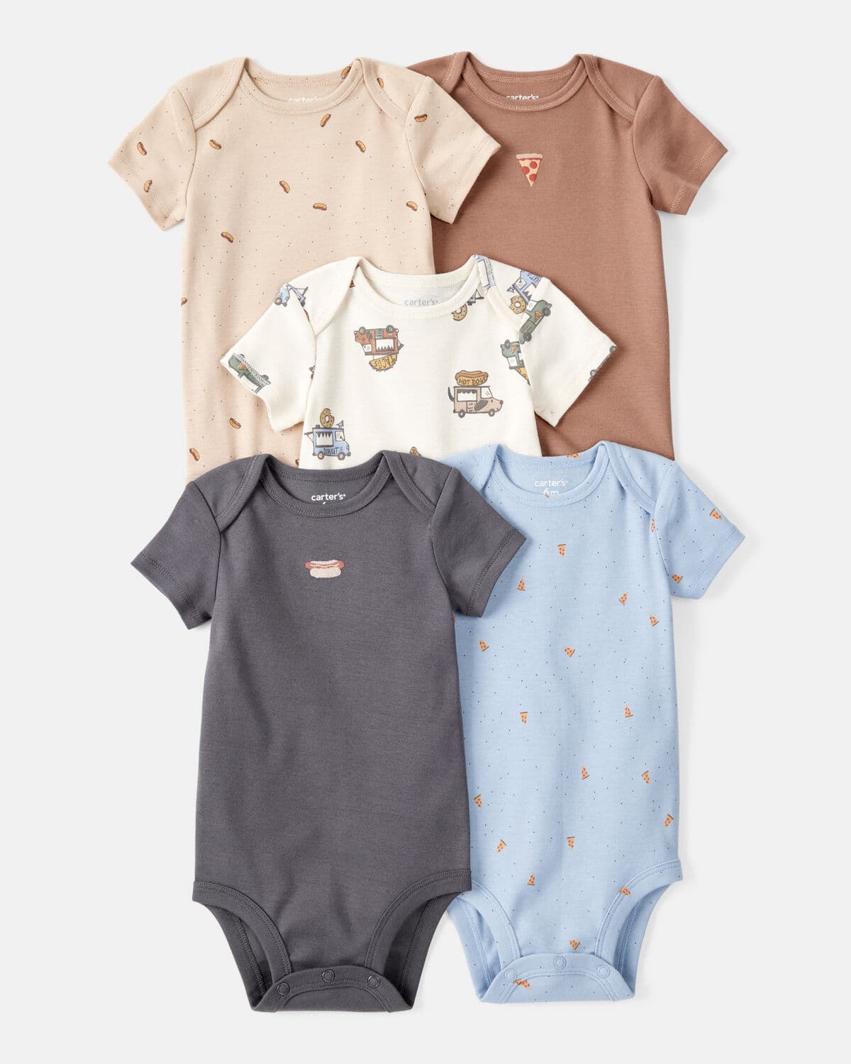 Baby Boy 5-Pack Print Cotton Multipack Bodysuits