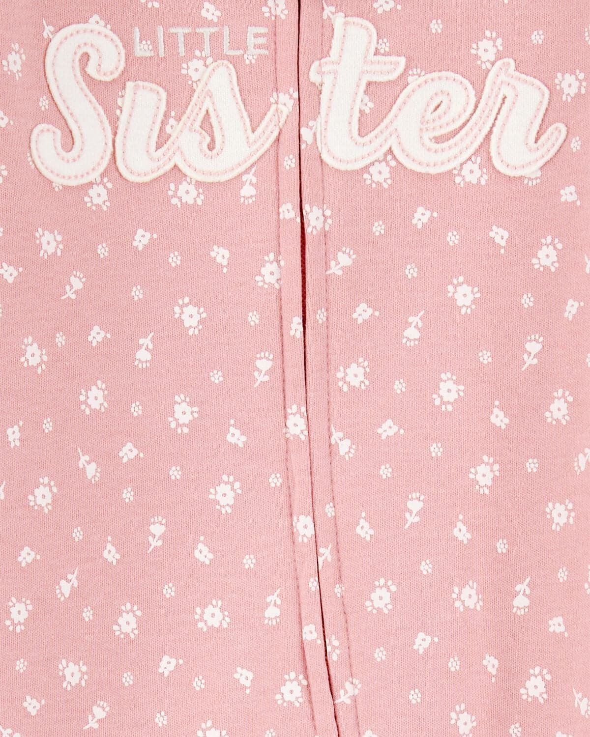 Baby Girl Little Sister 2-Way Zip Cotton Sleep and Play Pajamas