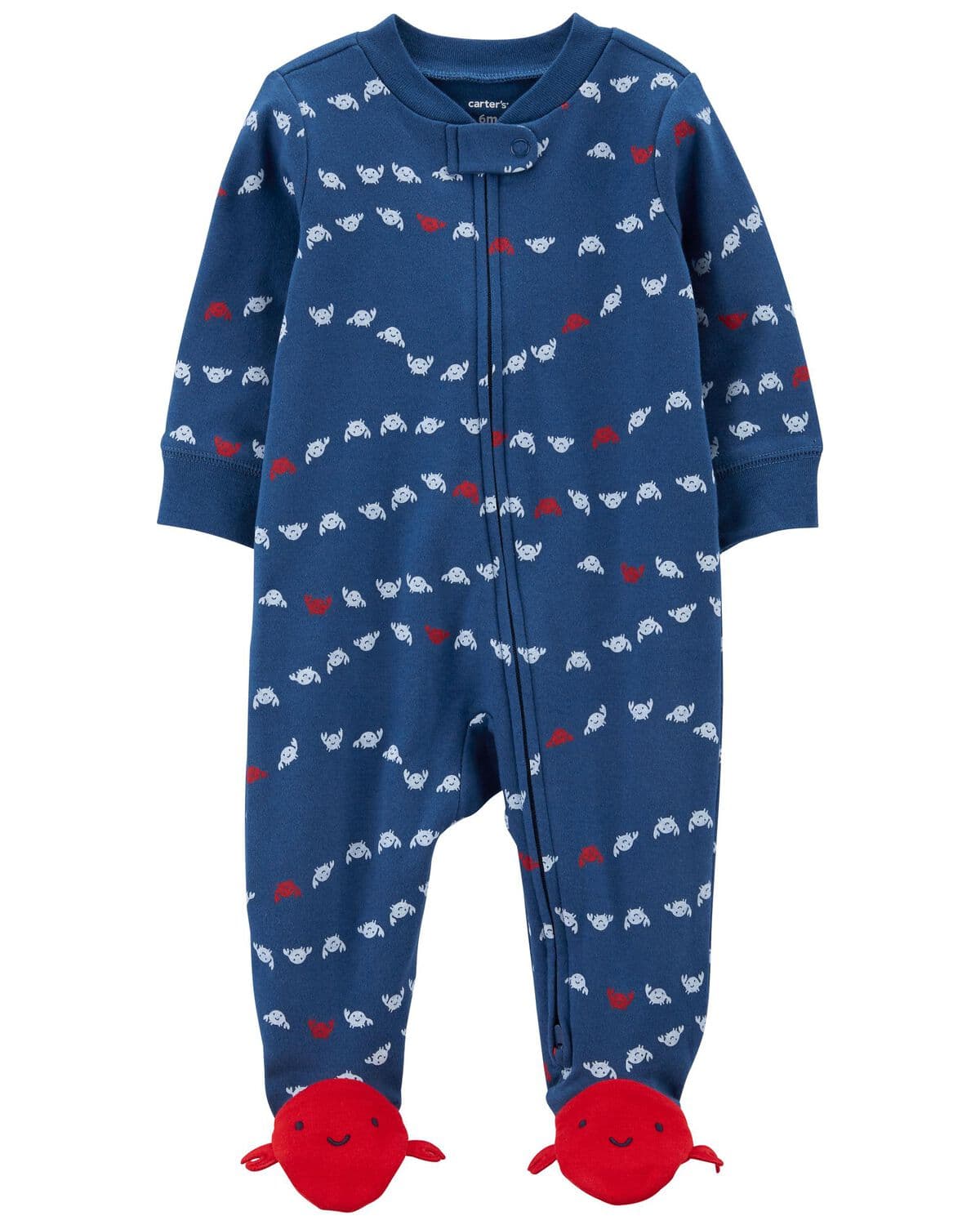 Baby Crab 2-Way Zip Cotton Sleep and Play Pajamas