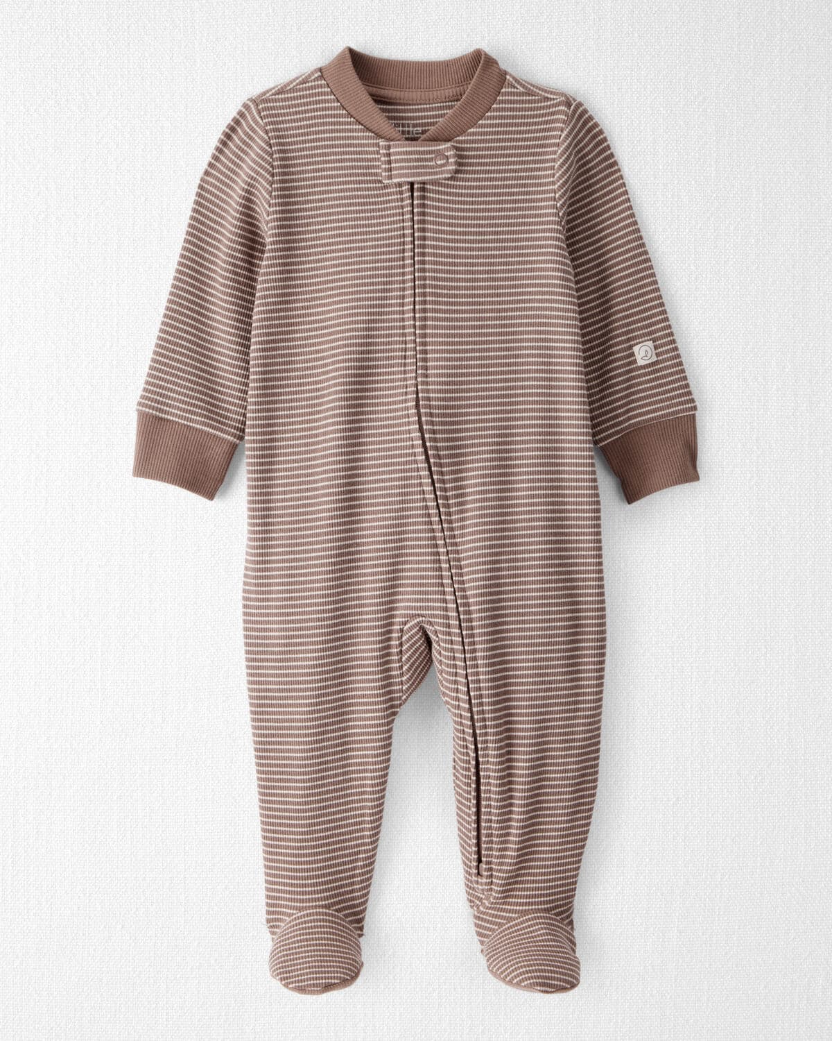 Baby Organic Cotton Sleep and Play in Brown Stripes