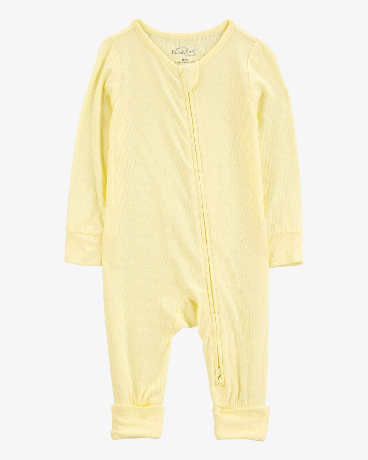 Baby Solid 2-Way Zip PurelySoft Convertible Foot Sleep and Play Pajamas