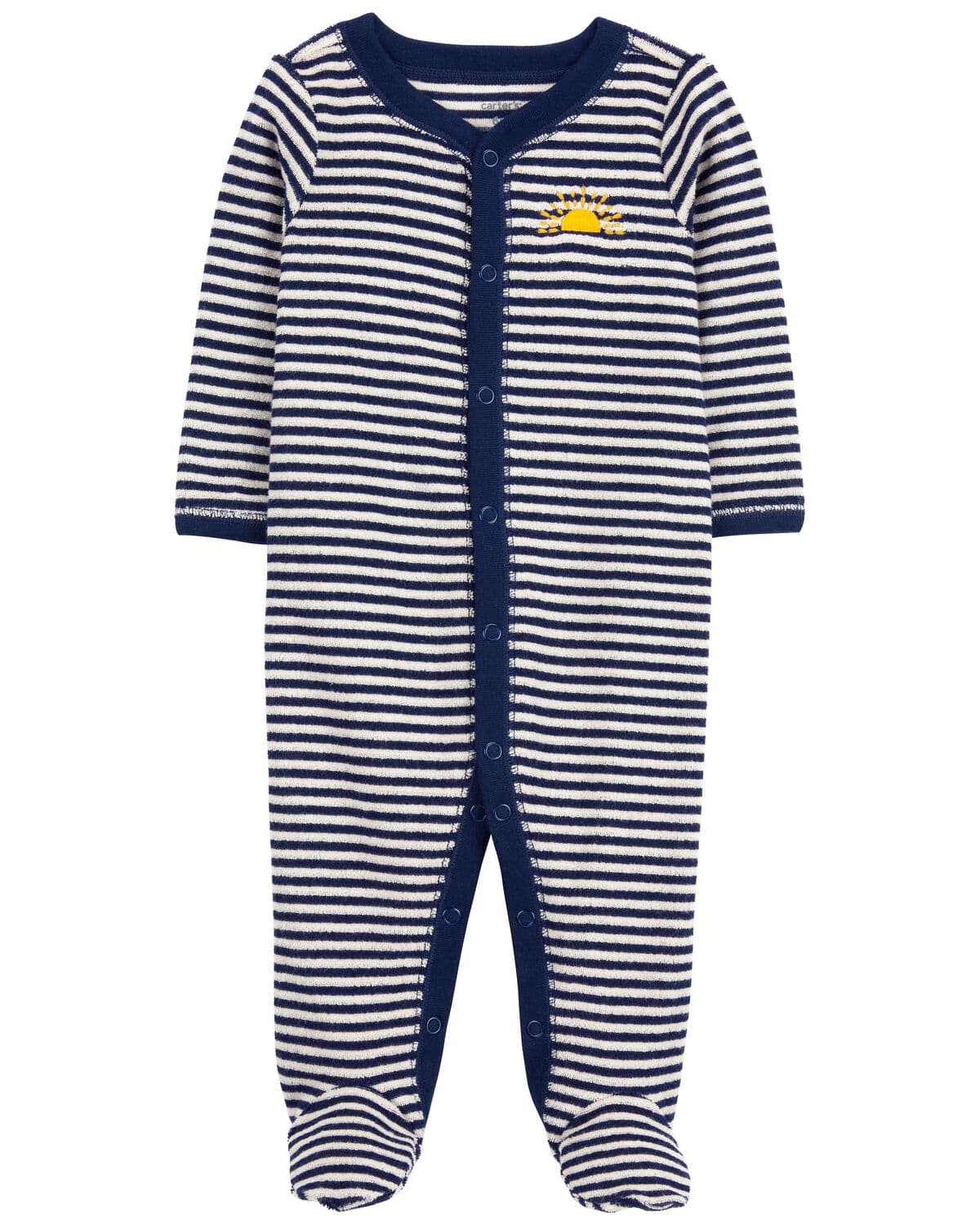 Baby Striped Snap-Up Terry Sleep and Play Pajamas